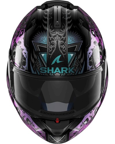 Motosikl dəbilqəsi Shark Evo ES K-Rozen, ölçü M, qara/bənövşəyi