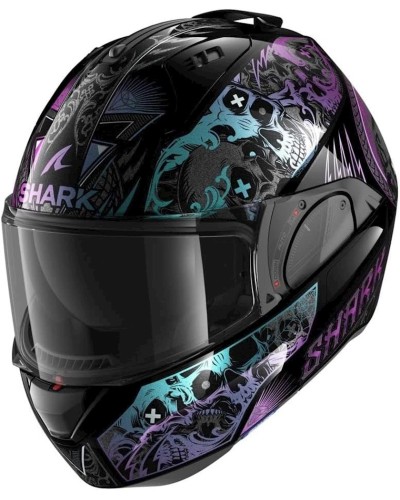 Motosikl dəbilqəsi Shark Evo ES K-Rozen, ölçü M, qara/bənövşəyi