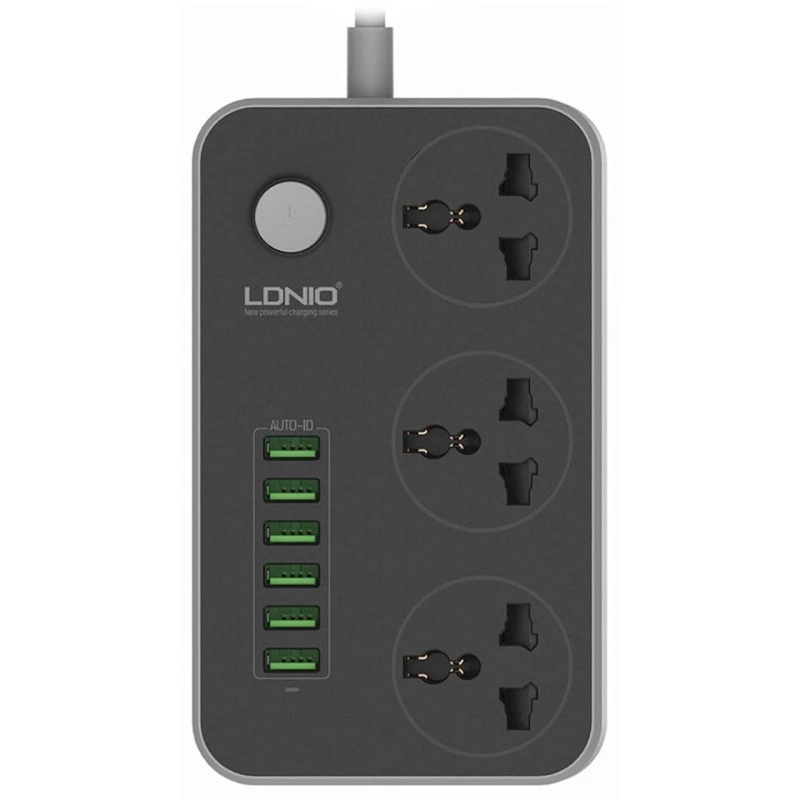 Сетевой фильтр LDNIO SC3604 2 м, 3-розеточный, Серый Сетевой фильтр LDNIO SC3604 2 м, 3-розеточный, Серый