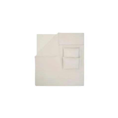 Комплект постельного белья Yataş King, пододеяльник 200х220 см, простыня 240х260 см, наволочка 50х70 см (2 шт), двуспальный, лен/хлопок, белый/коричневый Комплект постельного белья Yataş King, пододеяльник 200х220 см, простыня 240х260 см, наволочка 50х70 см (2 шт), двуспальный, лен/хлопок, белый/коричневый