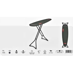 Гладильная доска Perilla Nano, 140×38 см, черная/серая