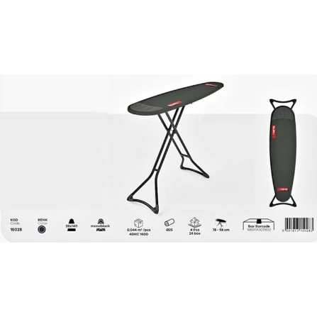 Гладильная доска Perilla Nano, 140×38 см, черная/серая Гладильная доска Perilla Nano, 140×38 см, черная/серая