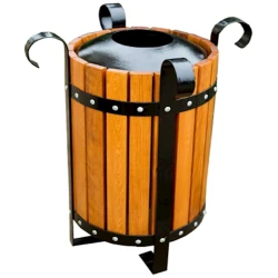 Мусорная урна Azpark APP-16, коричневая, сосна/металл, 70x38 см