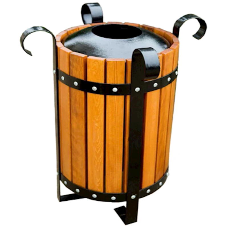 Мусорная урна Azpark APP-16, коричневая, сосна/металл, 70x38 см Мусорная урна Azpark APP-16, коричневая, сосна/металл, 70x38 см