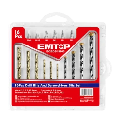 Наборы сверл и бит Emtop ECBDB19165, 16 шт Наборы сверл и бит Emtop ECBDB19165, 16 шт