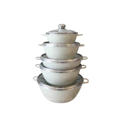 Набор кастрюль Unique гранит/стекло, белый, 5 шт, 20/24/28/28/32 см