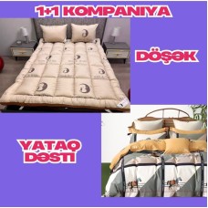 Yataq dəsti + döşək Narlı DD-001, mələfə 240x260 sm, yorğan üzü 200x220 sm, yastıq üzü 50x70 sm 2 əd, döşək 200x100 sm