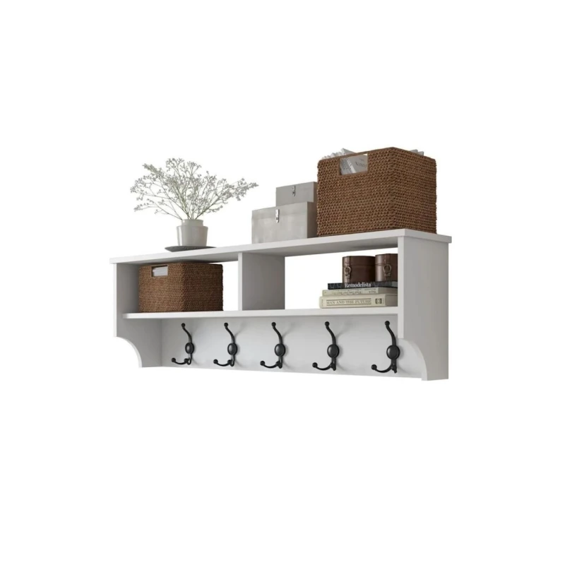 Вешалка настенная Rani ev_12115503, ЛДСП, белый, 120x38 см Вешалка настенная Rani ev_12115503, ЛДСП, белый, 120x38 см