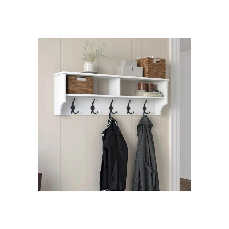 Вешалка настенная Rani ev_12115503, ЛДСП, белый, 120x38 см Вешалка настенная Rani ev_12115503, ЛДСП, белый, 120x38 см