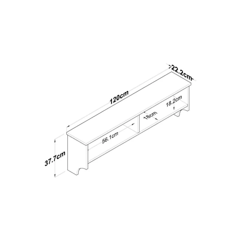 Вешалка настенная Rani ev_12115503, ЛДСП, белый, 120x38 см Вешалка настенная Rani ev_12115503, ЛДСП, белый, 120x38 см