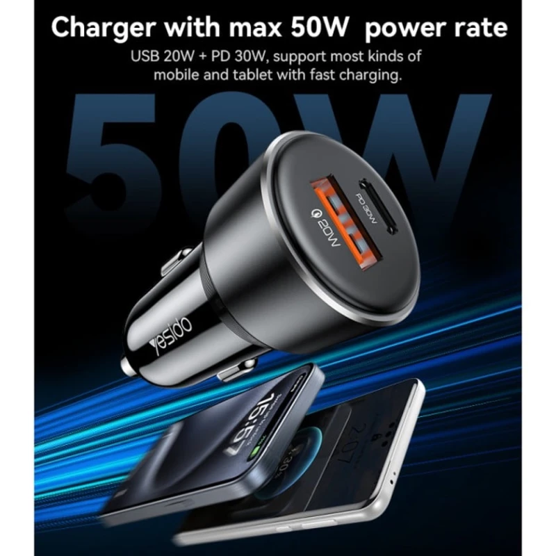 Зарядное устройство автомобильное Yesido Y64 Зарядное устройство автомобильное Yesido Y64