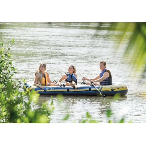 Надувная лодка Intex 68370 Challenger 3, 295х137х43 см, алюминиевые вёсла 122 см,  до 320 кг Надувная лодка Intex 68370 Challenger 3, 295х137х43 см, алюминиевые вёсла 122 см,  до 320 кг