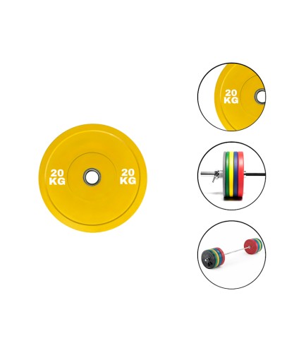 Disk Ironflex 1573/1 20 kq, dəmir/PVC, dəliyin diametri 50 mm, sarı