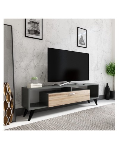 TV üçün tumba Ev Plus 12115862, LDSP, antrasit/qəhvəyi, 150x30x45 sm