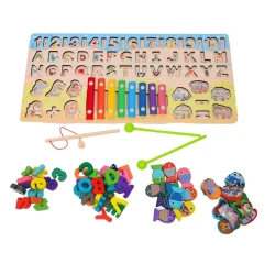 Ксилофон для детей 6 в 1, буквенно-цифровая игра, 3+ лет Ксилофон для детей 6 в 1, буквенно-цифровая игра, 3+ лет