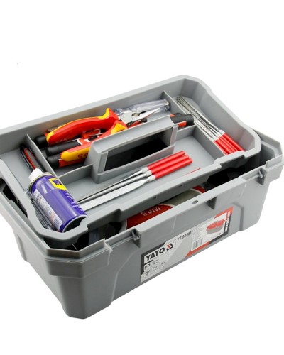 Alətlər üçün qutu Yato YT-88881, 42x21x19.5 sm, boz/qırmızı