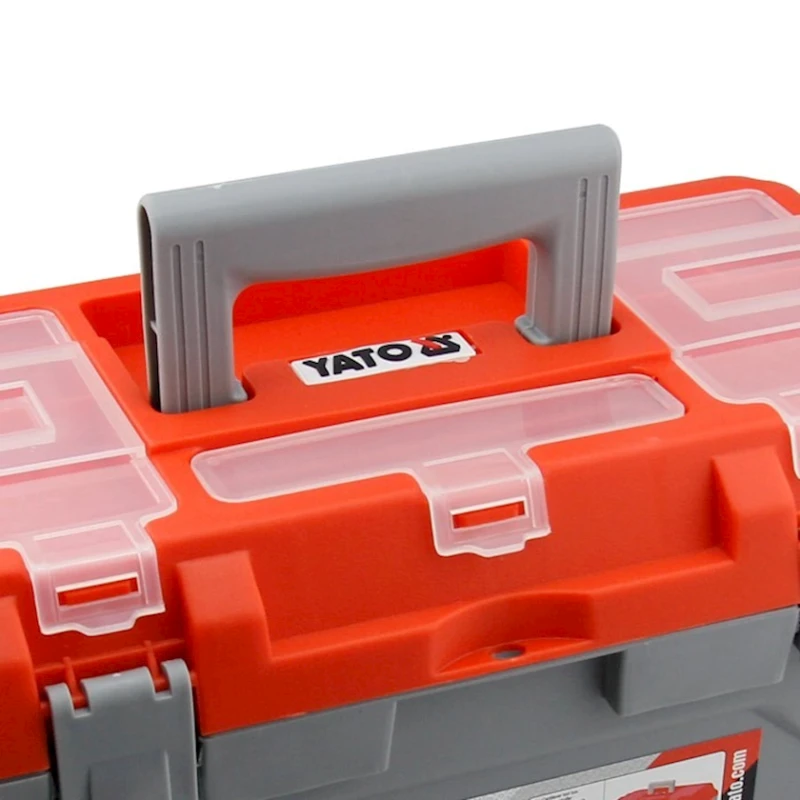 Ящик для инструментов Yato YT-88881, 42x21x19.5 см, серый/красный