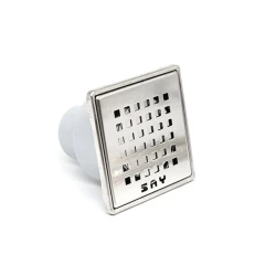 Трап напольный TM.17962, нижнее соединение, нержавеющая сталь, 10x10 см