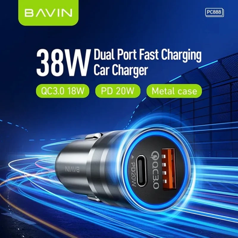 Автомобильное зарядное устройство Bavin PC888 Black Автомобильное зарядное устройство Bavin PC888 Black