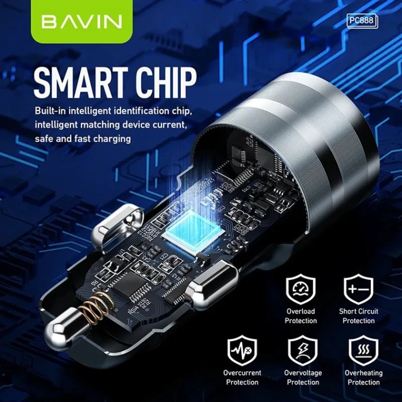 Автомобильное зарядное устройство Bavin PC888 Black Автомобильное зарядное устройство Bavin PC888 Black
