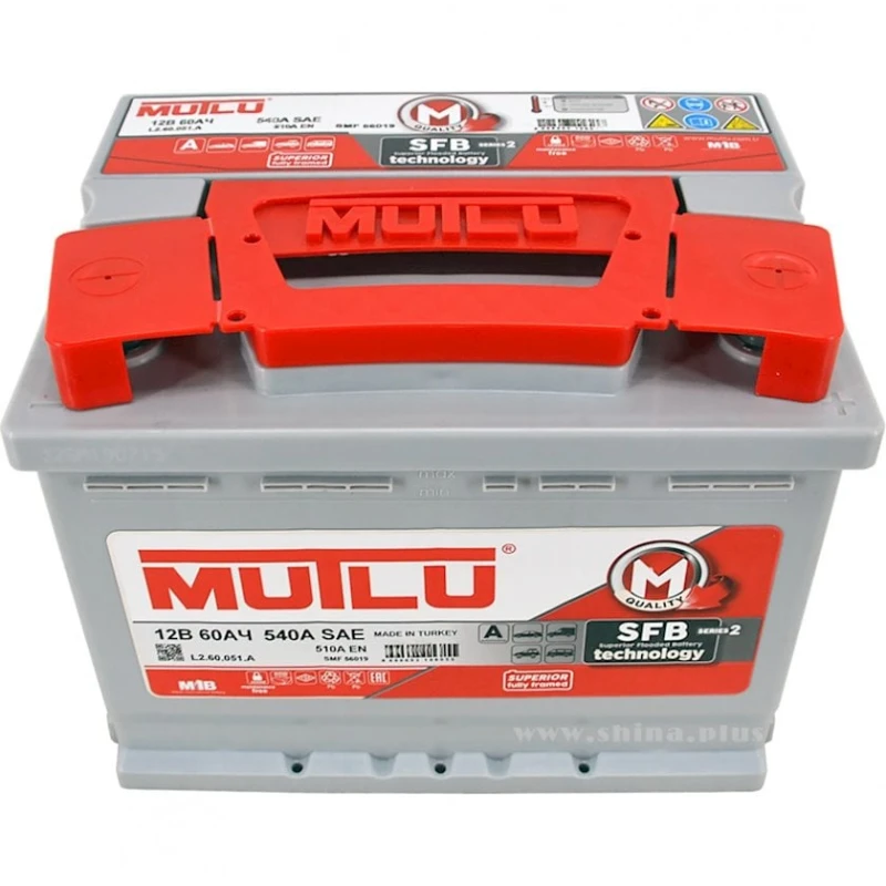 Автомобильный аккумулятор Mutlu 60Ah 12V L2.60.051.A Автомобильный аккумулятор Mutlu 60Ah 12V L2.60.051.A