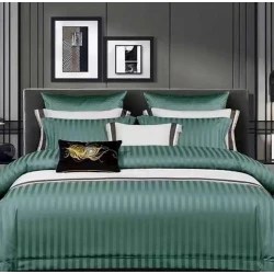 Комплект постельного белья Sahara SHA-00001410, пододеяльник 200x230 см, простыня 230x250 см, наволочка 50х70 см, евро, сатин, зеленый