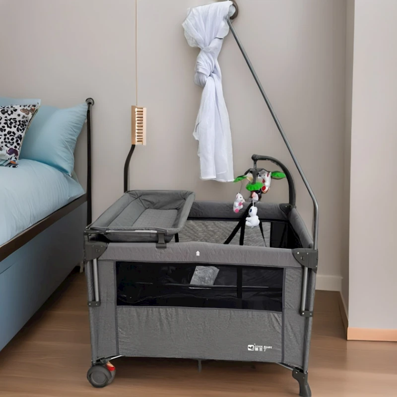 Manej-çarpayı Cool Baby FZ-962, 77x110x94 sm, boz