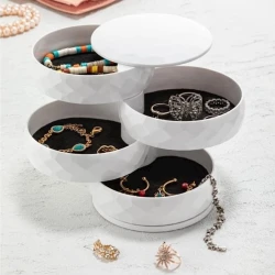 Органайзер для украшений HomeStore BC12, белый, 4 отсека, 12х10 см