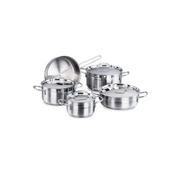 Набор посуды Korkmaz Alfa A1660, 5 шт, нержавеющая сталь, с крышкой, серебристый Набор посуды Korkmaz Alfa A1660, 5 шт, нержавеющая сталь, с крышкой, серебристый
