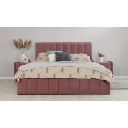 Двуспальная кровать Art_ikili_yataq 13, ламинат, розовая, 120x160x200 см