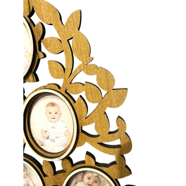 Деревянная рамка «Генеалогическое древо» на 12 овальных фотографий
