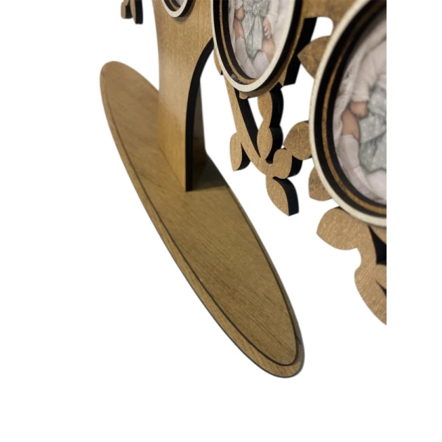 Деревянная рамка «Генеалогическое древо» на 12 овальных фотографий