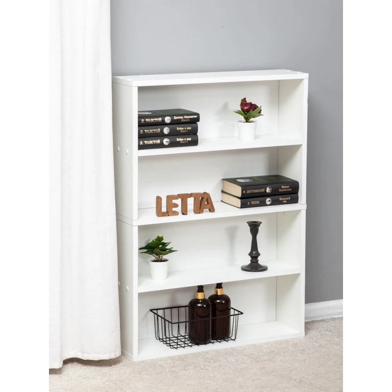 Полка напольная Letta, белая, ЛДСП, 84x15x60 см Полка напольная Letta, белая, ЛДСП, 84x15x60 см