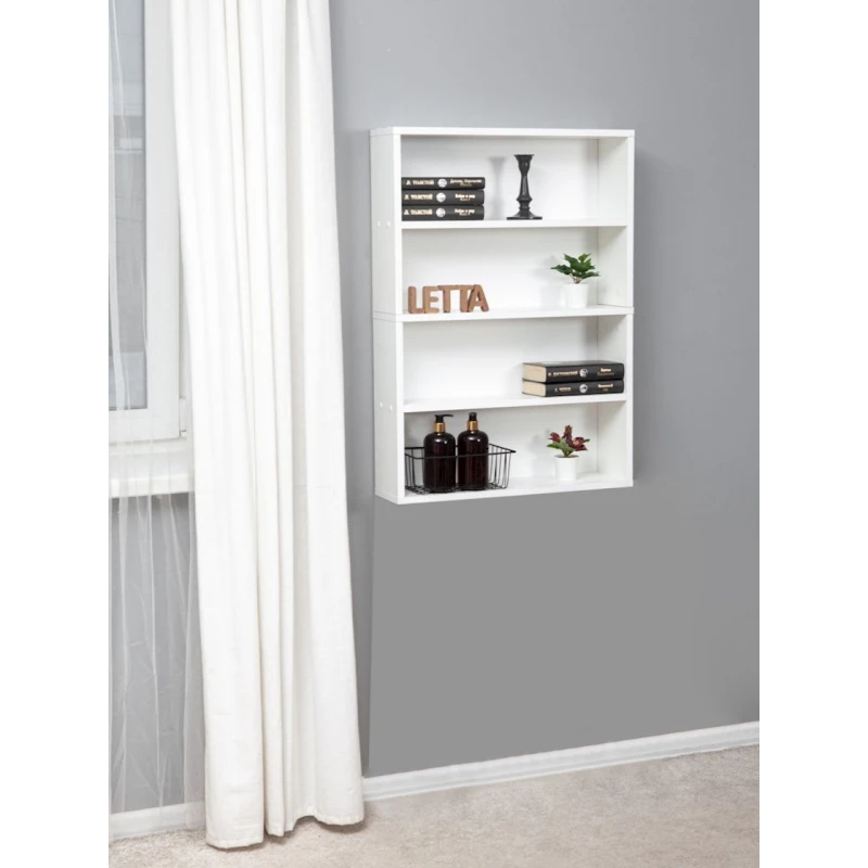 Полка напольная Letta, белая, ЛДСП, 84x15x60 см Полка напольная Letta, белая, ЛДСП, 84x15x60 см