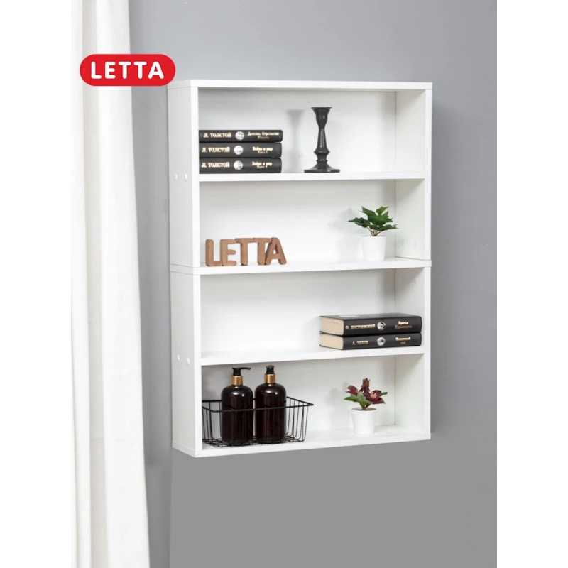 Полка напольная Letta, белая, ЛДСП, 84x15x60 см Полка напольная Letta, белая, ЛДСП, 84x15x60 см