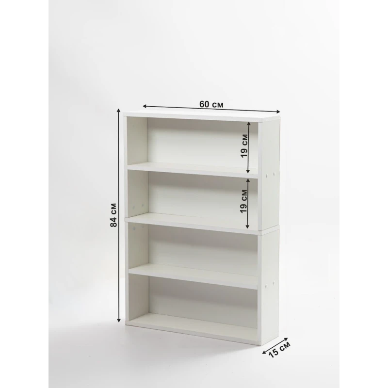 Полка напольная Letta, белая, ЛДСП, 84x15x60 см Полка напольная Letta, белая, ЛДСП, 84x15x60 см