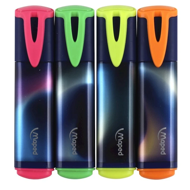 Текстовыделитель Maped Nightfall 740700 скошенный, 4 шт, 1.0-5.0 мм
