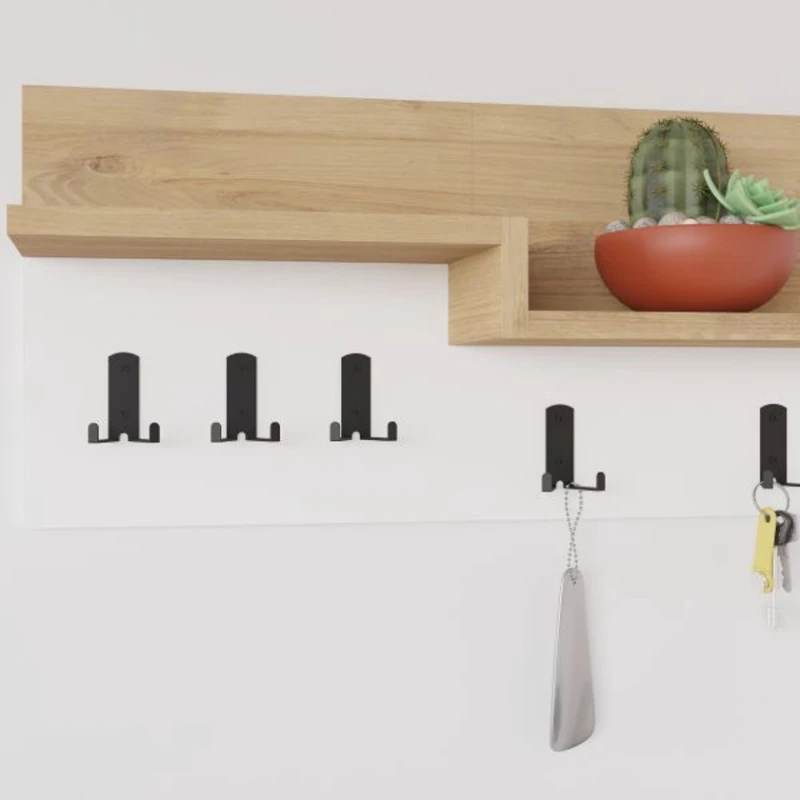 Вешалка Art_asilqan_17, ламинат, коричневая/белая, 20х60x20 см Вешалка Art_asilqan_17, ламинат, коричневая/белая, 20х60x20 см