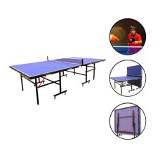 Stolüstü tennis masası, təkərli, qatlana bilən, dəstə daxildir: 1 setka, 2 raketka, 3 top - WS0916
