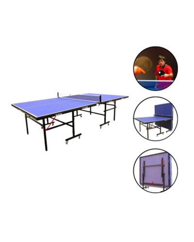 Stolüstü tennis masası, təkərli, qatlana bilən, dəstə daxildir: 1 setka, 2 raketka, 3 top - WS0916