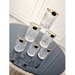 Набор стаканов Gallery Home GLR-091, прозрачный/золотистый, 6 предметов Набор стаканов Gallery Home GLR-091, прозрачный/золотистый, 6 предметов