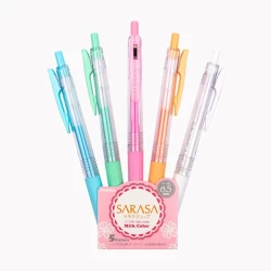 Набор ручек гелевых Zebra Pen Sarasa Clip Milk Color, 0.5 мм, разноцветный, 5 шт