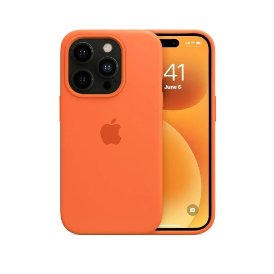 Çexol Apple iPhone 16 Pro üçün Silicone Orange