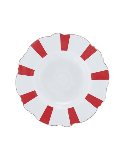 Süfrə servizi Gipfel Modern 3872 18 əd, 31x28x23 sm, çini, 6 nəfər, ağ/qara/qırmızı/qızılı