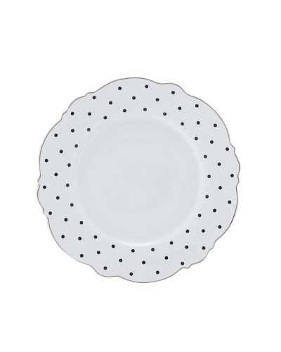 Süfrə servizi Gipfel Modern 3872 18 əd, 31x28x23 sm, çini, 6 nəfər, ağ/qara/qırmızı/qızılı