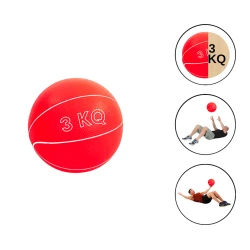 Медбол Gymnic 1784/3, мягкий, красный, 3 кг