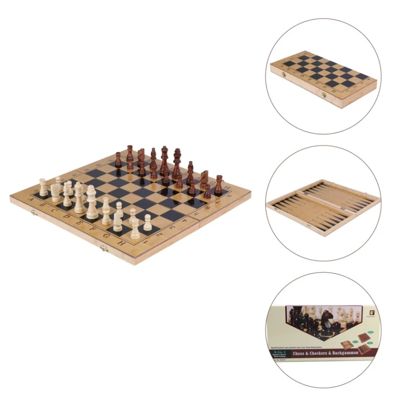 Шахматы + шашки + нарды (3 в 1), дерево, 48х48 см Шахматы + шашки + нарды (3 в 1), дерево, 48х48 см