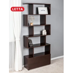 Стеллаж Letta Venge, 176х25х73 см, ЛДСП, коричневый Стеллаж Letta Venge, 176х25х73 см, ЛДСП, коричневый