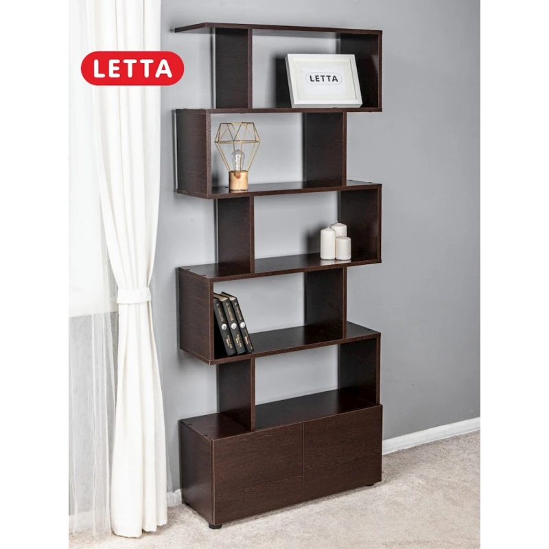 Стеллаж Letta Venge, 176х25х73 см, ЛДСП, коричневый