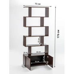 Стеллаж Letta Venge, 176х25х73 см, ЛДСП, коричневый Стеллаж Letta Venge, 176х25х73 см, ЛДСП, коричневый